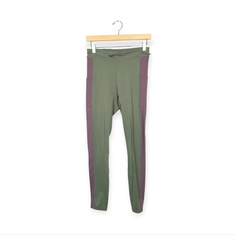 Fabletics Green & Purple Motion 365+ Bungee High-Waisted Leggings Size M